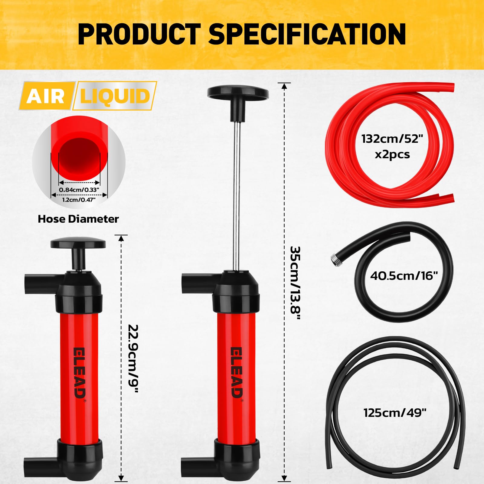ELEAD 3-in-1 mode for transfer, evacuation, and air inflation.