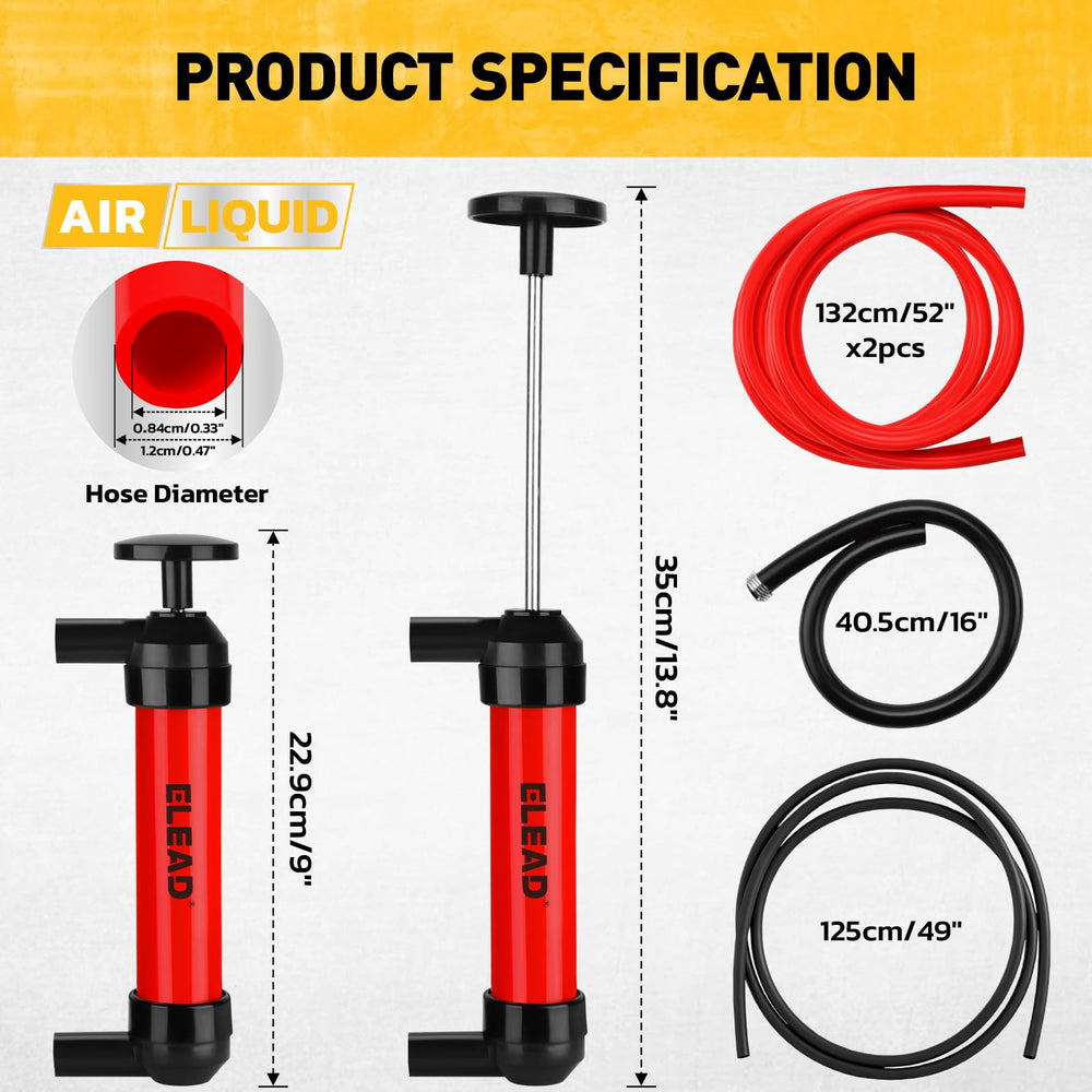 ELEAD 3-in-1 mode for transfer, evacuation, and air inflation.