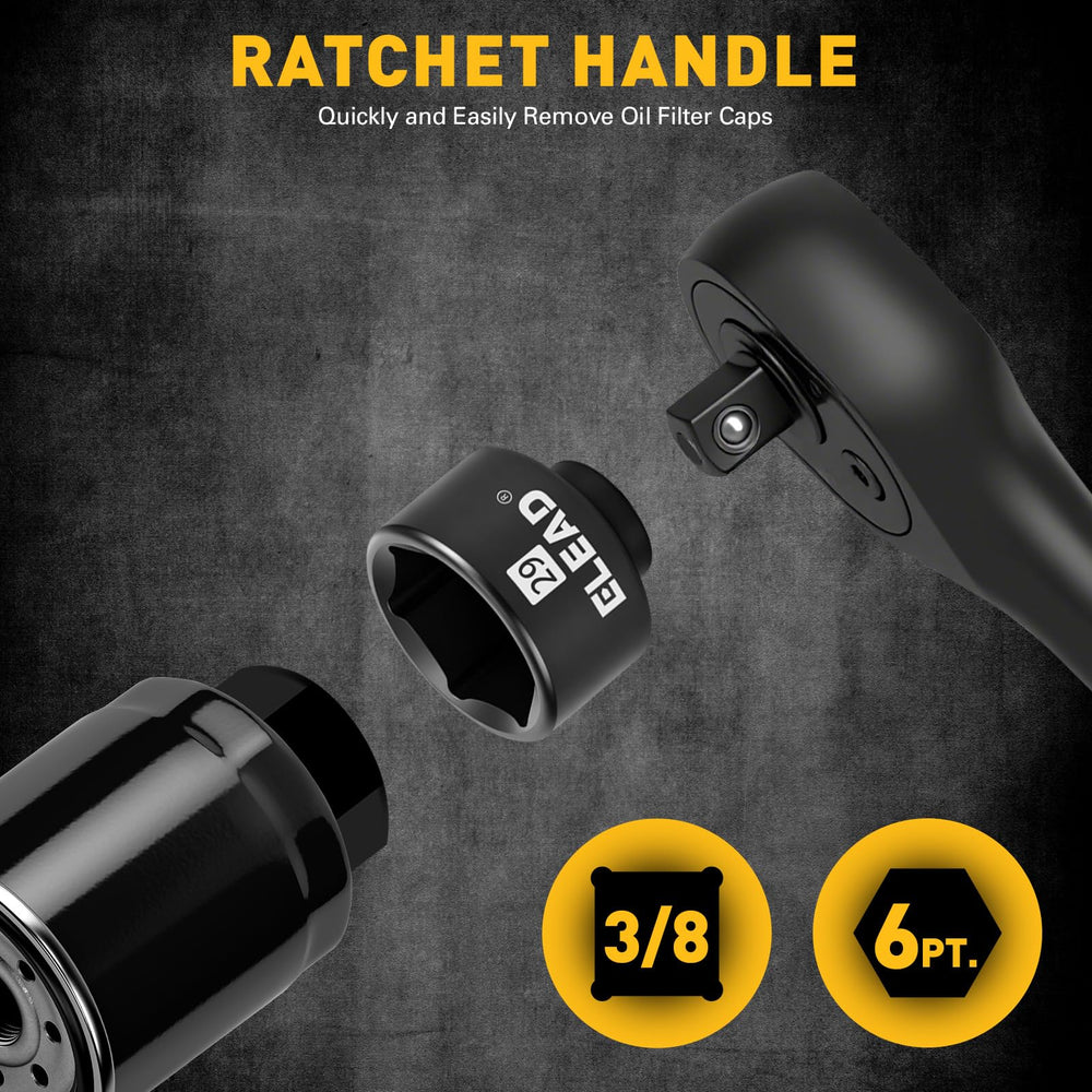 ELEAD Low-Profile Sockets reach tight engine spaces during oil changes.