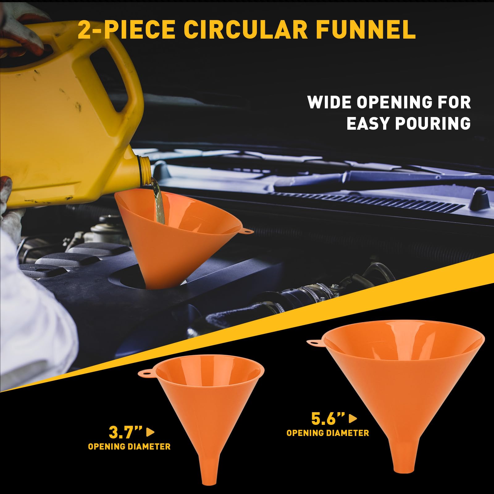 ELEAD translucent funnel shows coolant level during refills for accuracy