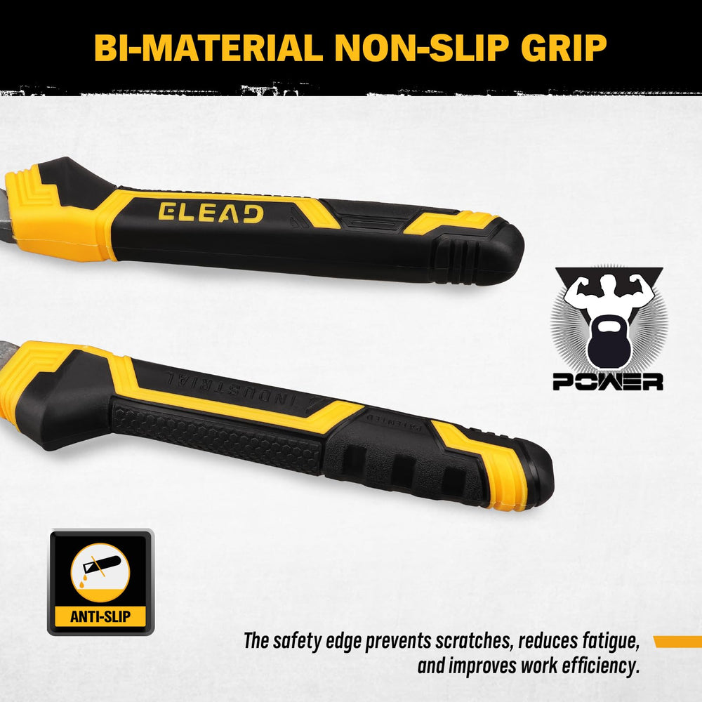 ELEAD ergonomic bi-material grip reduces fatigue during changes