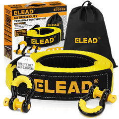 ELEAD recovery tow strap 3in 30ft ready for truck and SUV recoveries