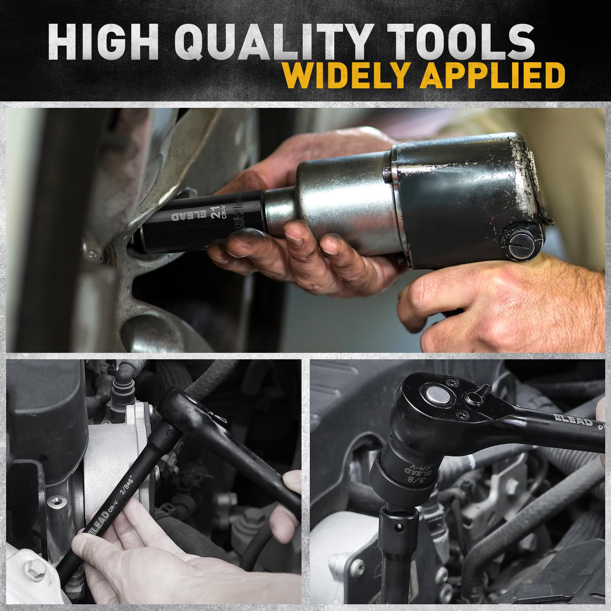ELEAD sockets-in-use-on-vehicle showing kit used during automotive repair for reliability