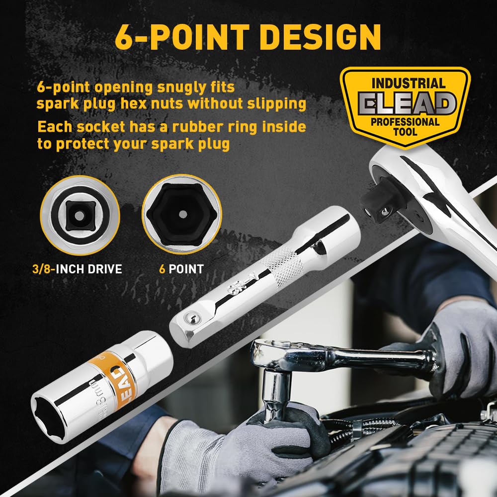 ELEAD spark plug socket 14 mm for metric engines.