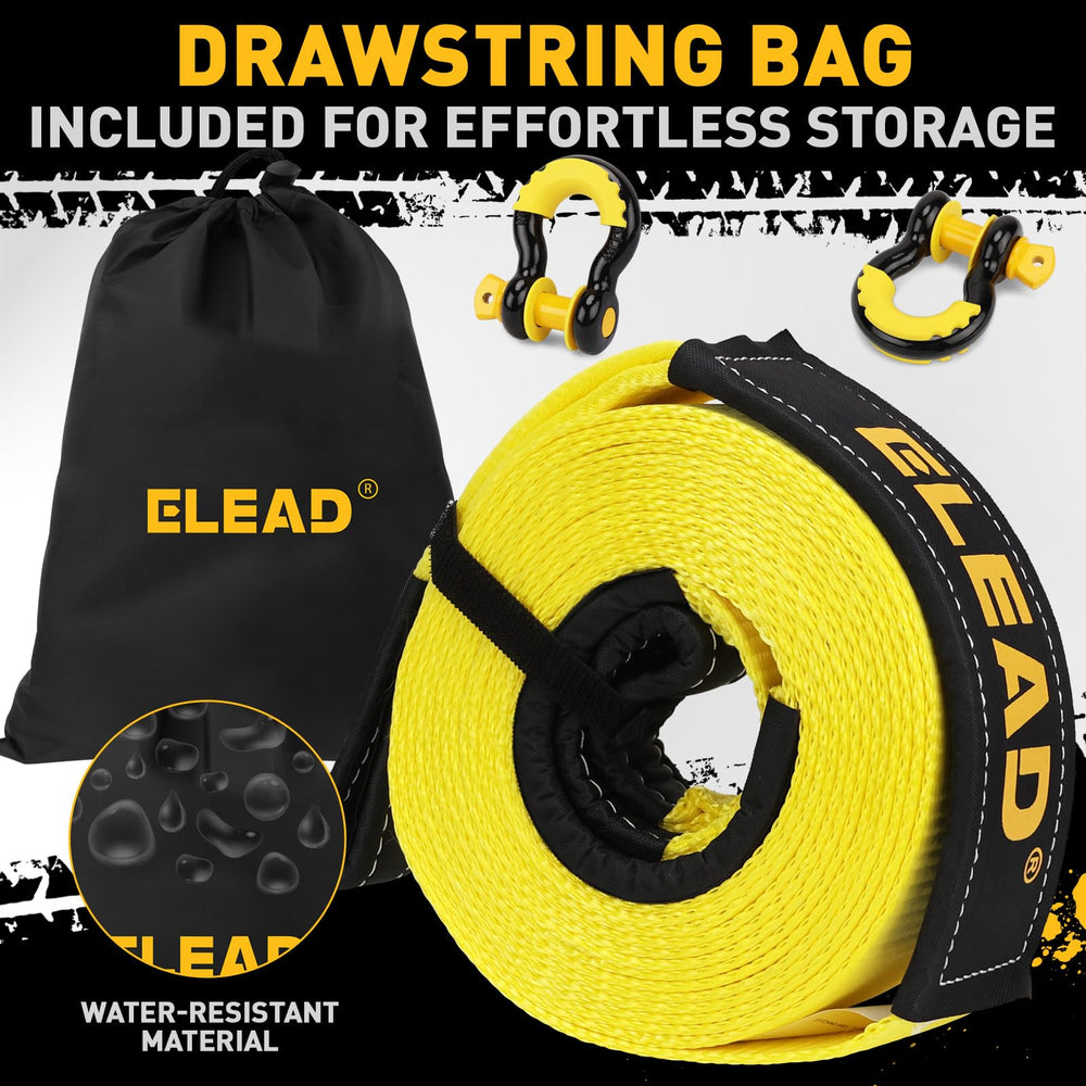 ELEAD truck recovery setup highlights robust strap and shackles ready to use