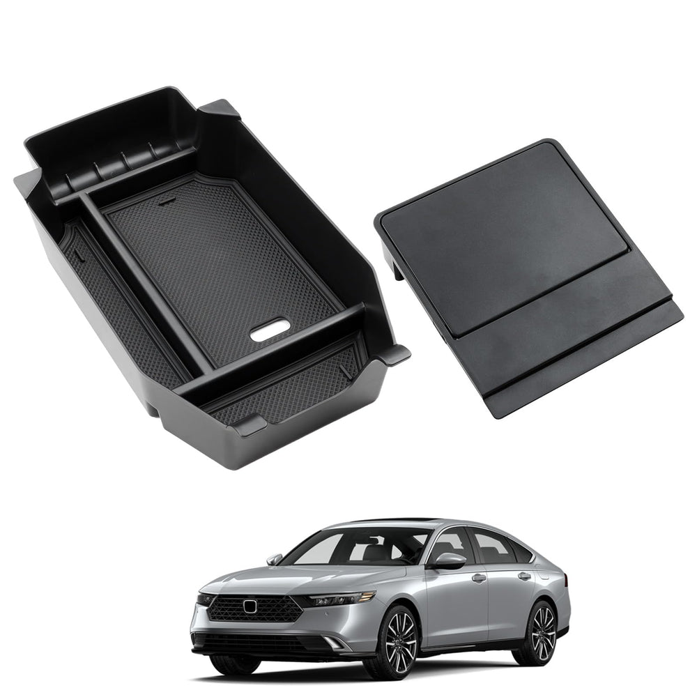 ELECFRESH center-console armrest storage box keeps essentials within reach on drives