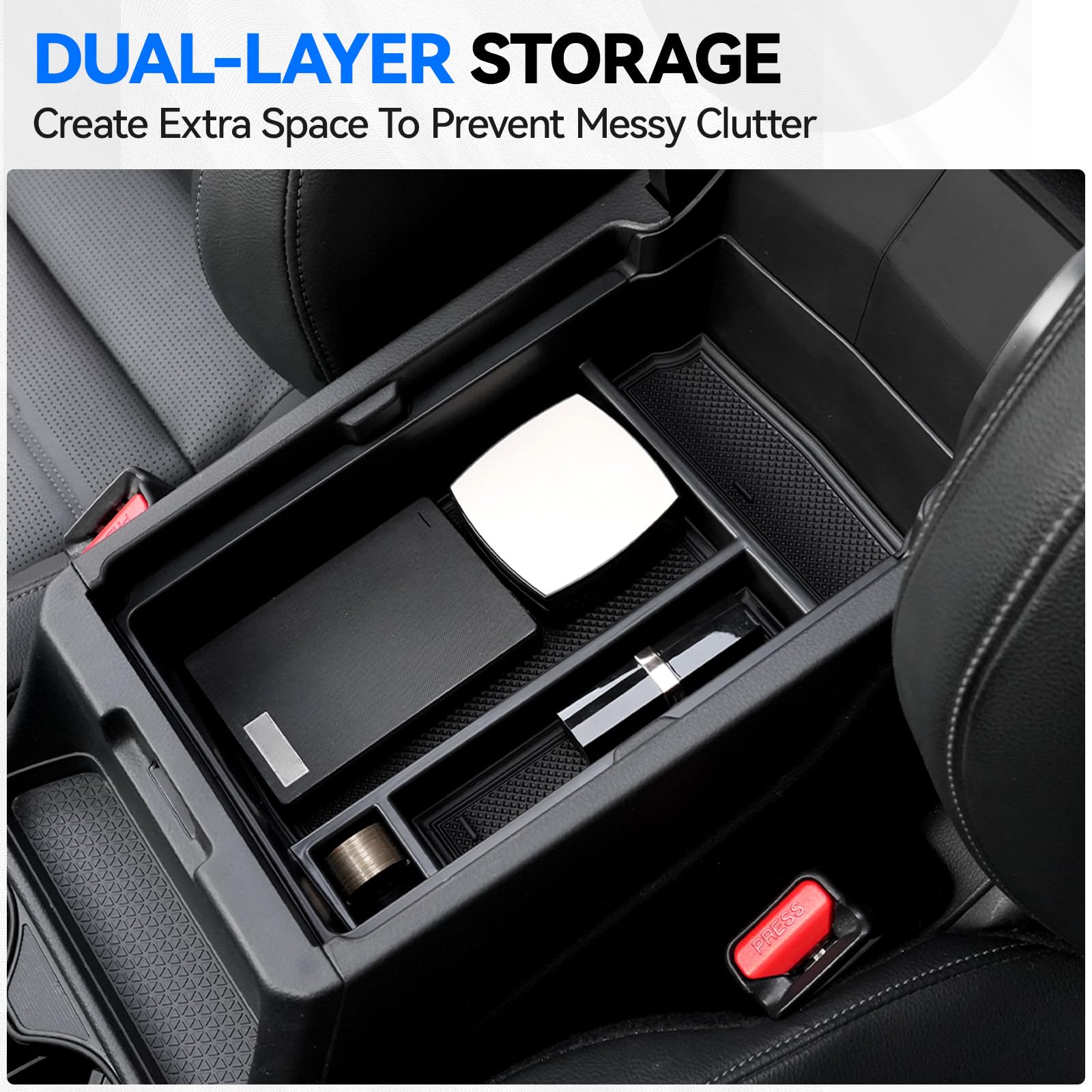 ELECFRESH dashboard organizer tray keeps items in reach during drives.