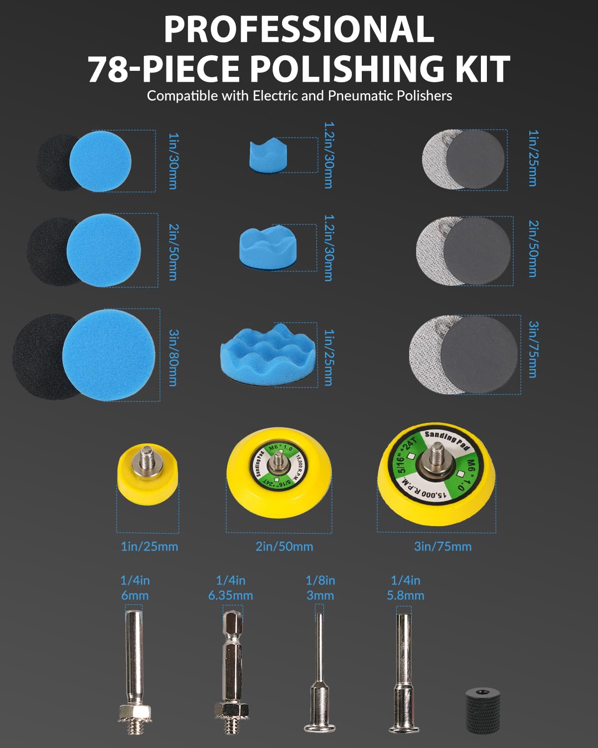 Elechiakan pad attached to drill polishes automotive paint smoothly.