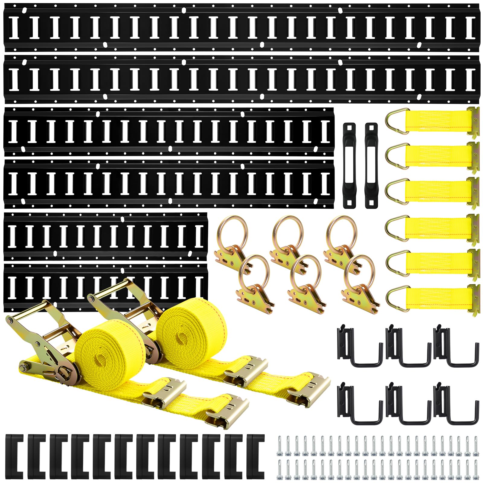 Elechomes E Track Rail Kit rail assembly on a workshop floor for robust anchoring.