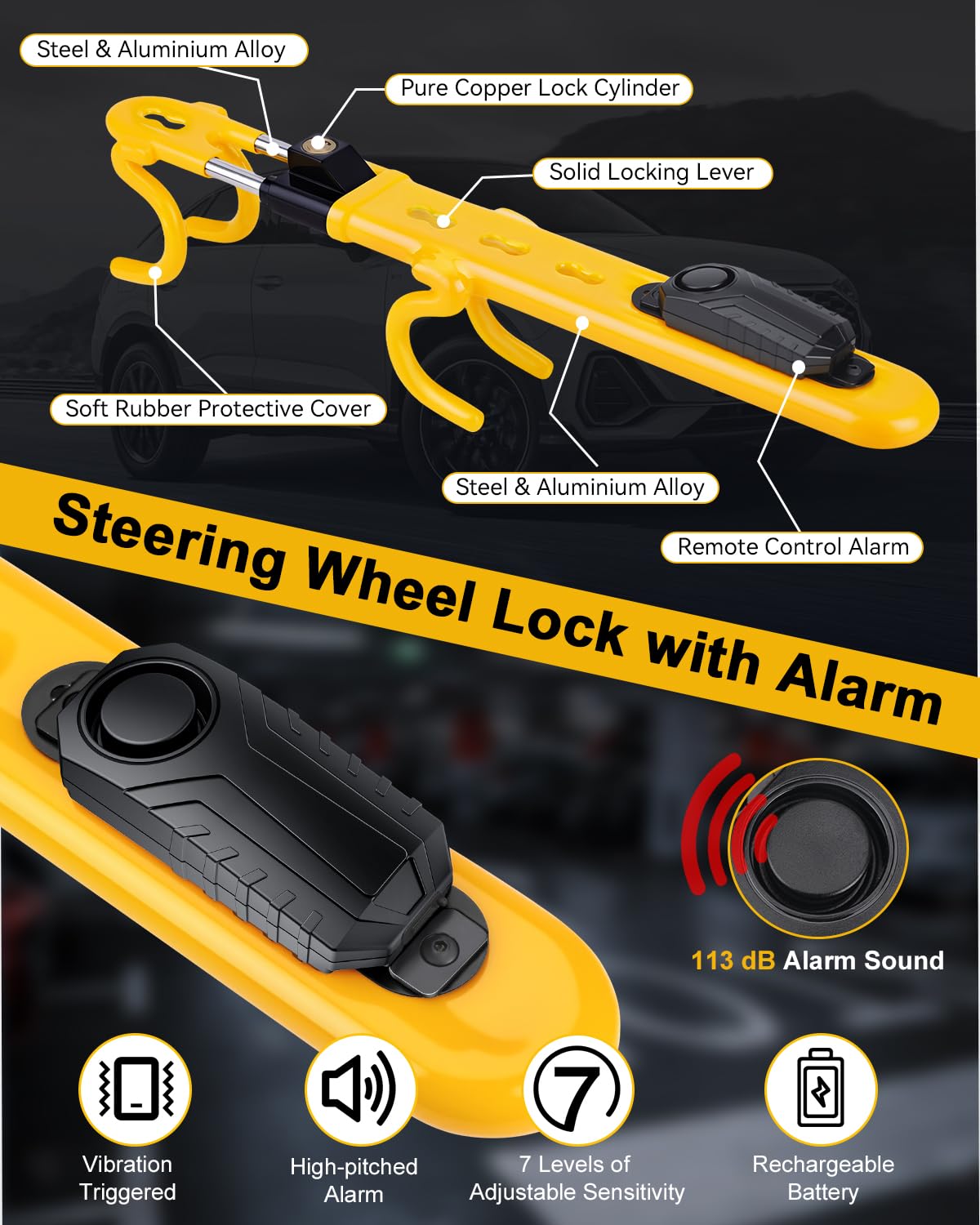 ELECTOP lock body features bright yellow finish for high visibility