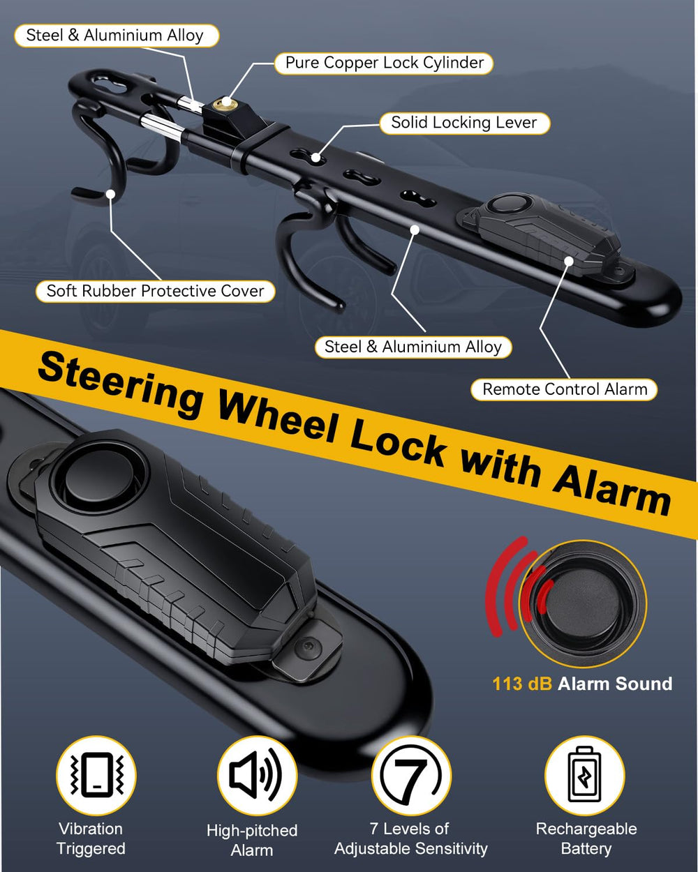 Electop four-hooks double-bars design secures the wheel securely