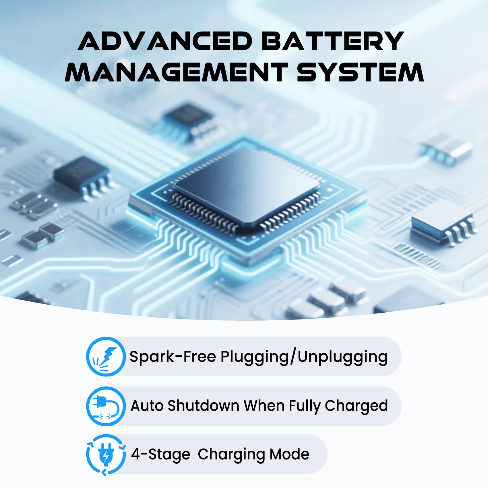ElectroSmart built-in cooling fan helps maintain performance during longer charging cycles.