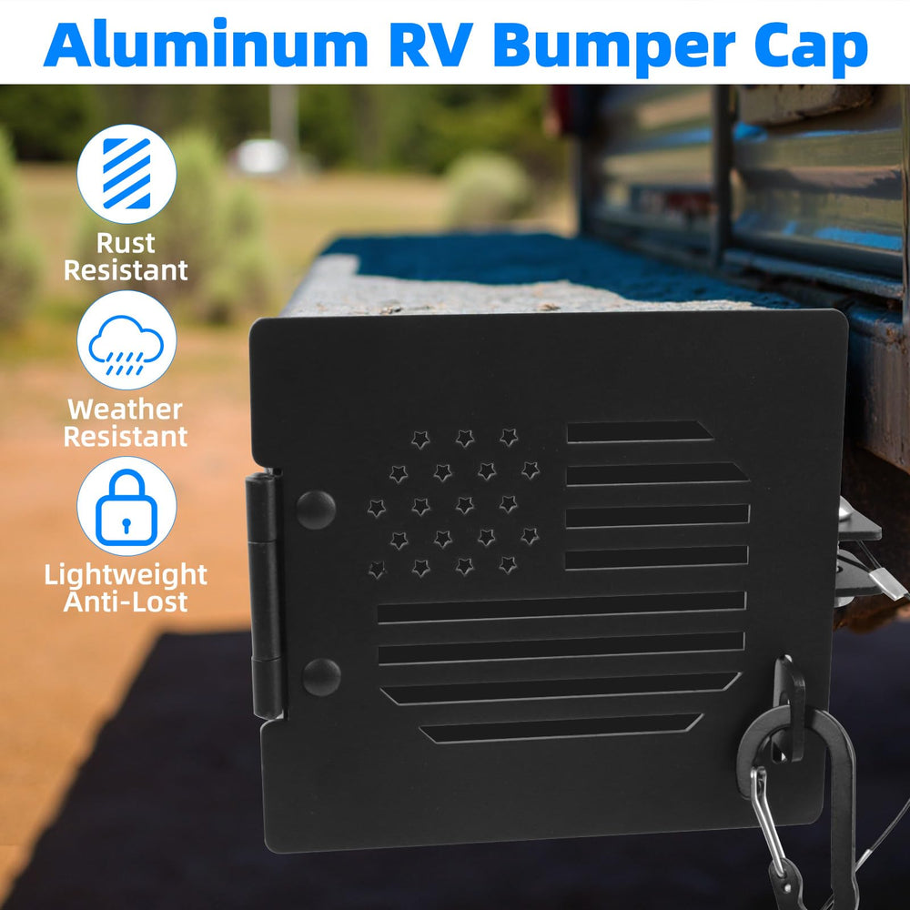 Elegananccy aluminum bumper end cap installed on a 4 inch square bumper.