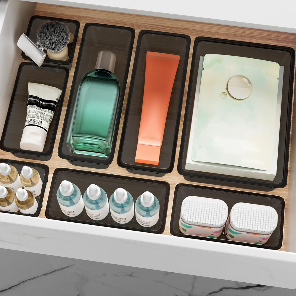 ElegantArray black finish drawer organizer adds a sleek, tidy look.