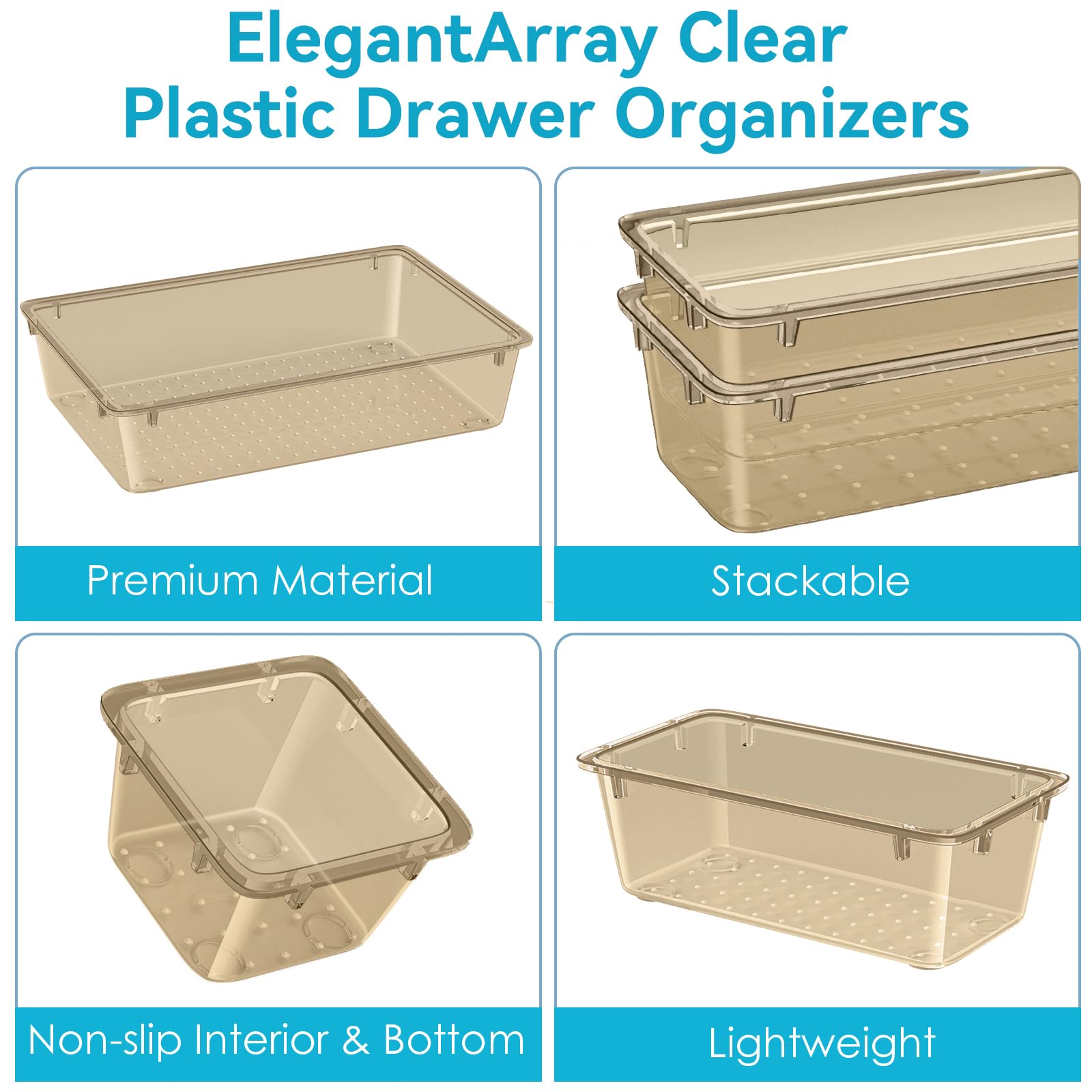 ElegantArray cosmetics drawer storage tray keeps brushes and palettes organized