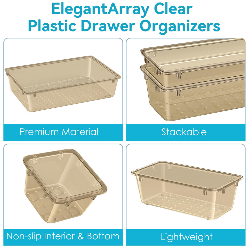 ElegantArray cosmetics drawer storage tray keeps brushes and palettes organized