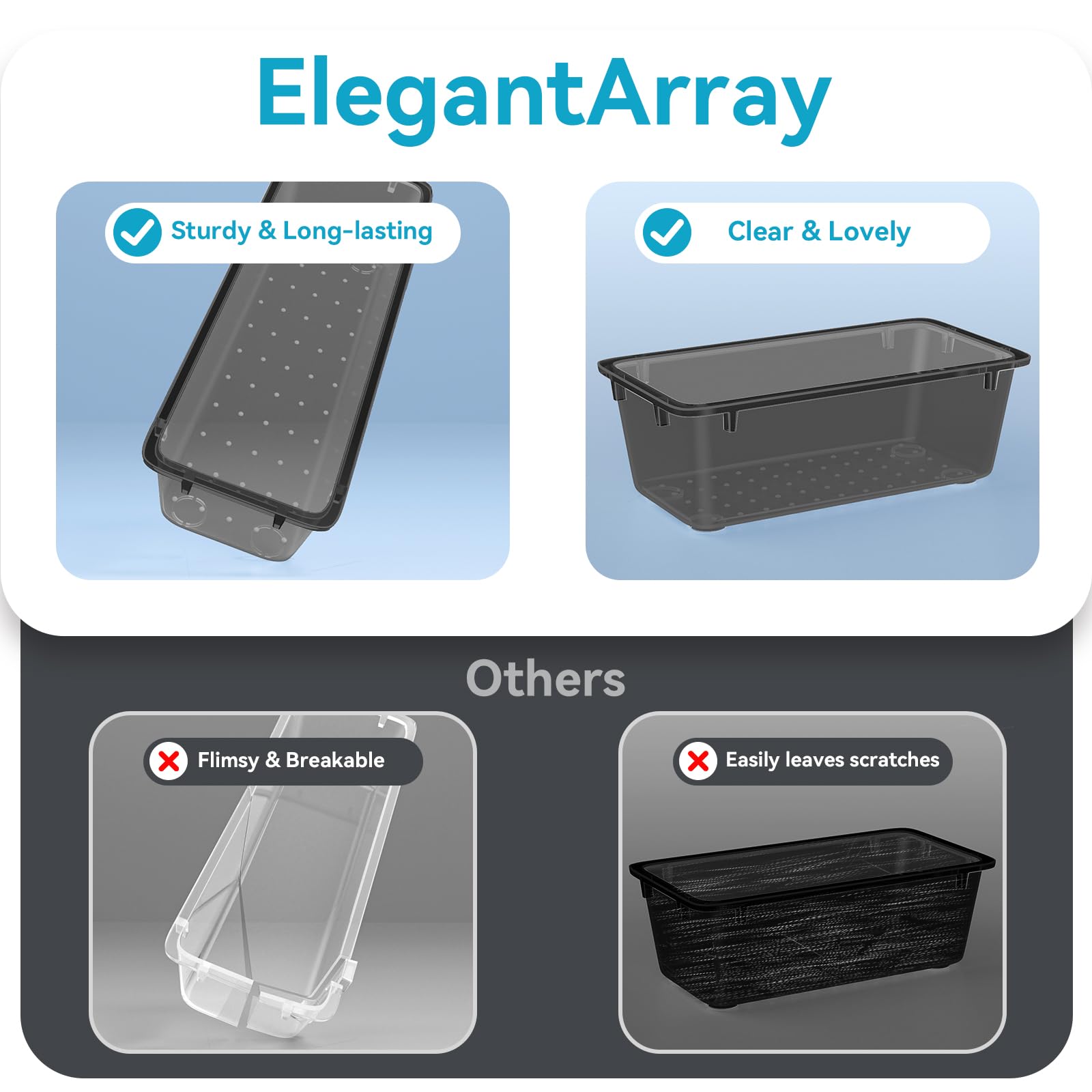 ElegantArray kitchen bathroom office organizer fits counters and drawers for quick access.