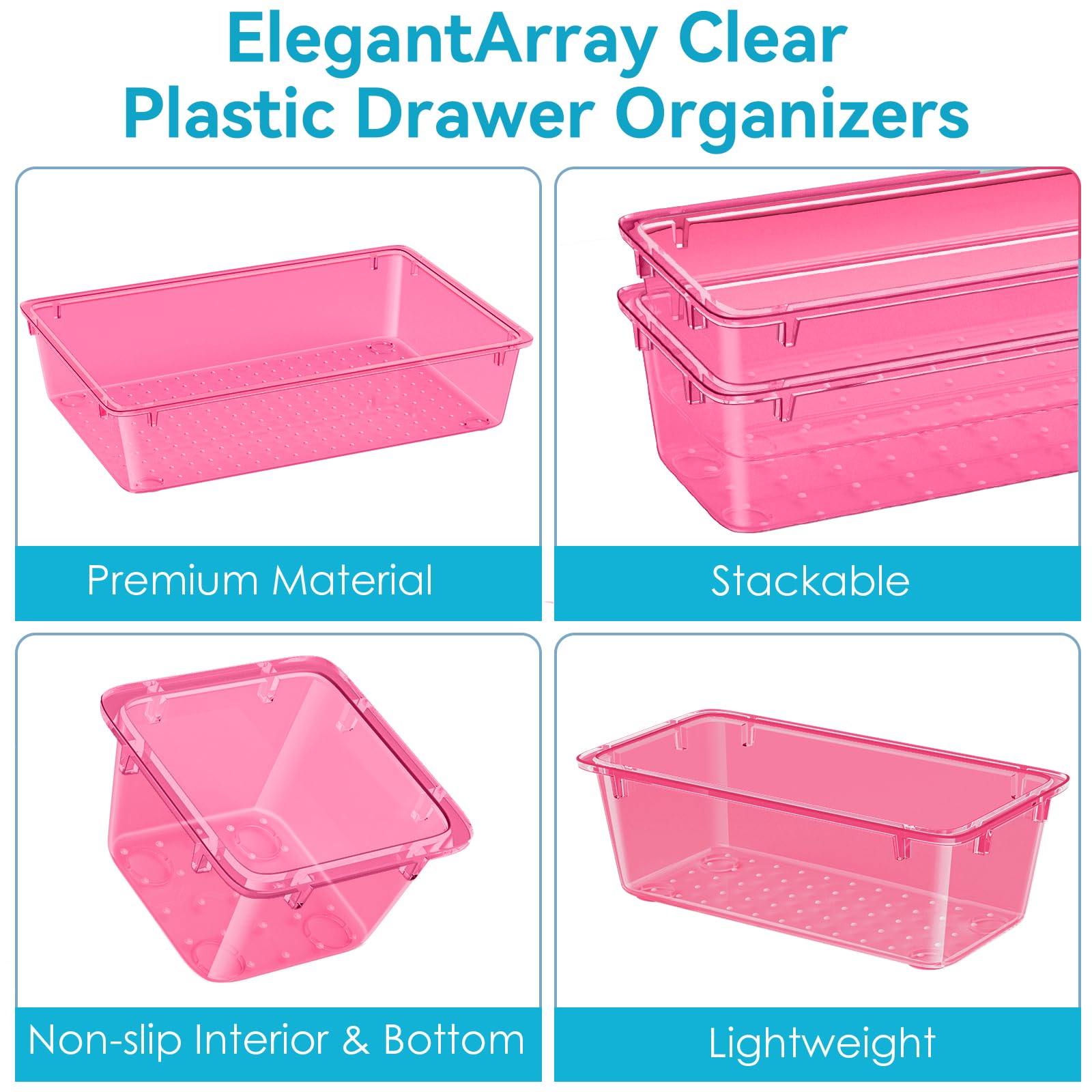 ElegantArray kitchen drawer organizers neatly group utensils and tools.