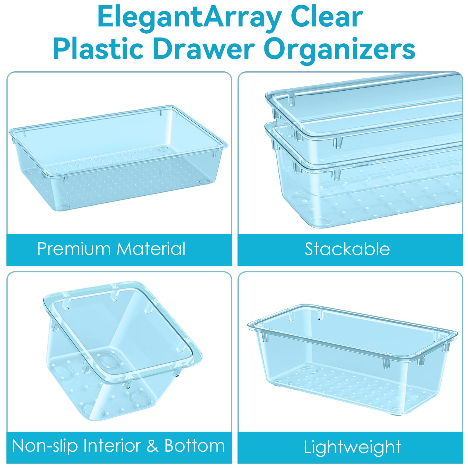 ElegantArray makeup tray drawer organizer reduces clutter on your vanity.