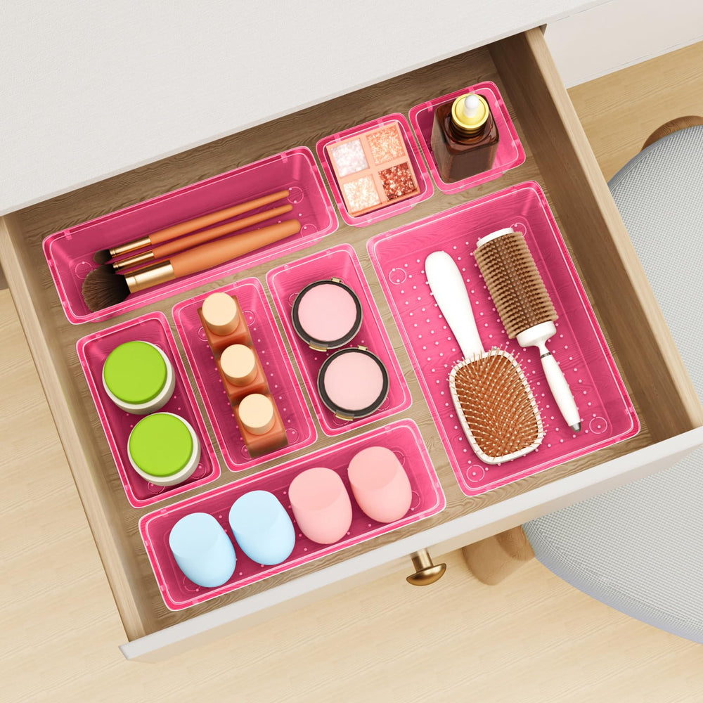 ElegantArray makeup vanity organizer keeps brushes and cosmetics accessible.