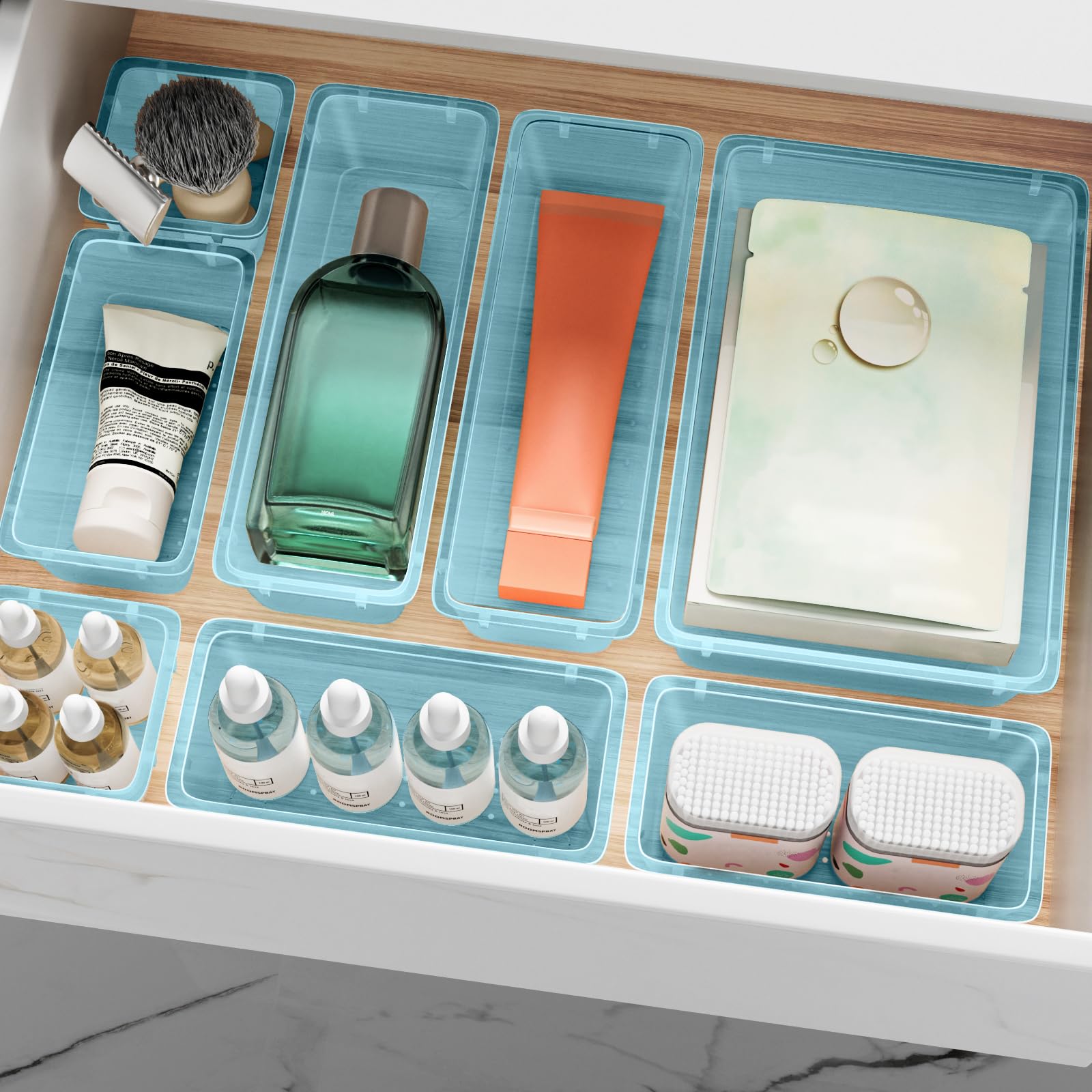 ElegantArray multi-compartment tray offers versatile storage for tiny items.