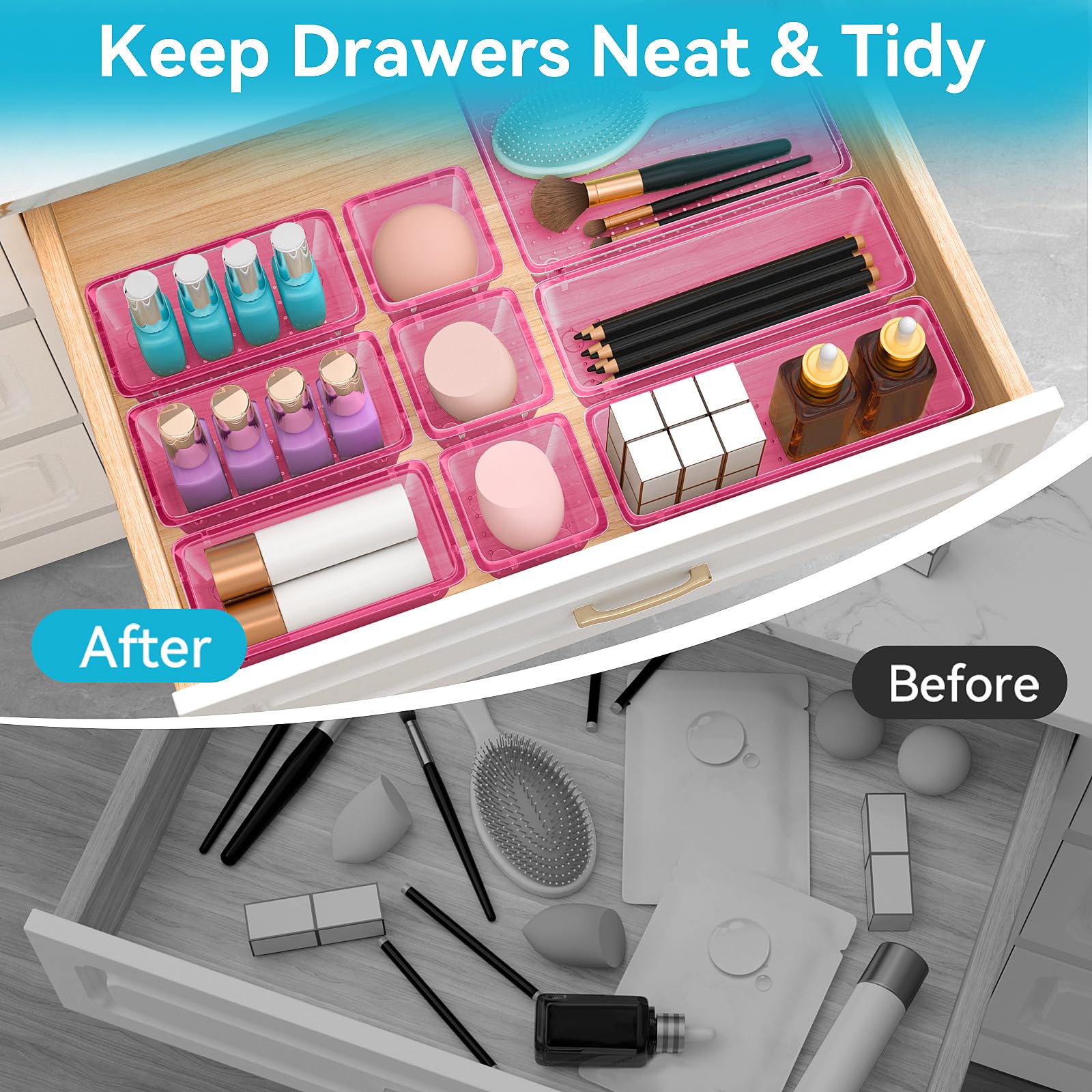 ElegantArray small drawer trays for compact spaces and accessories.