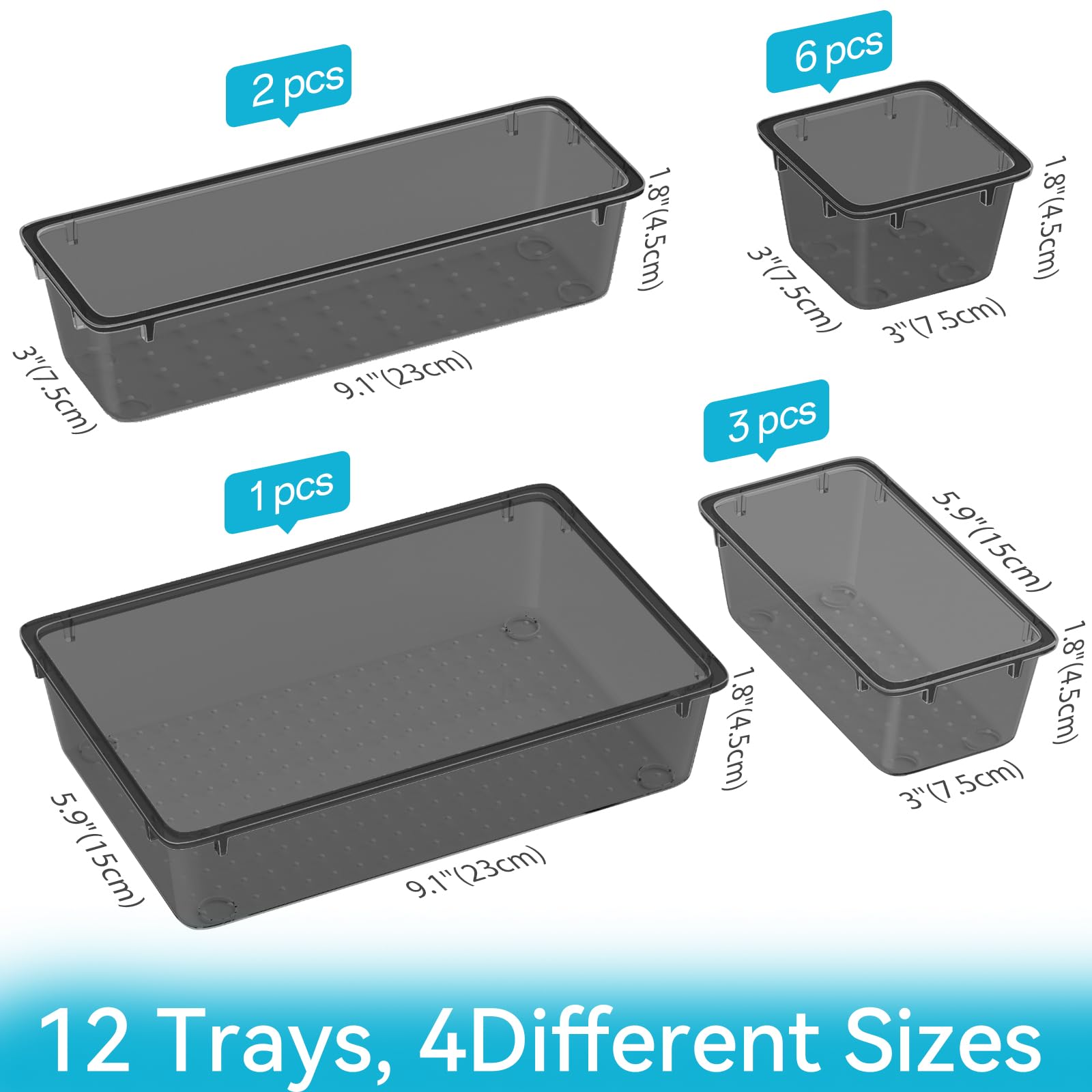 ElegantArray vanity makeup organizer four sizes keeps brushes and products neatly separated.