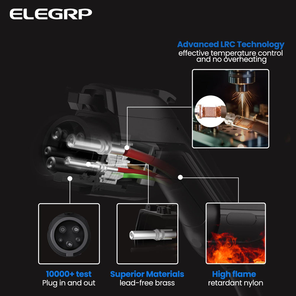 Portable, compact design ideal for home, driveway, or travel charging.