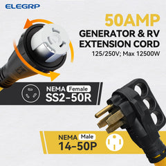 ELEGRP twist-lock SS2-50R connector close-up for secure outdoor connections.