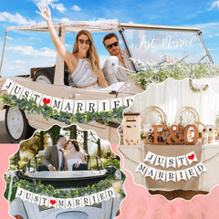 ElekTonny Just Married car sign for a stylish announcement