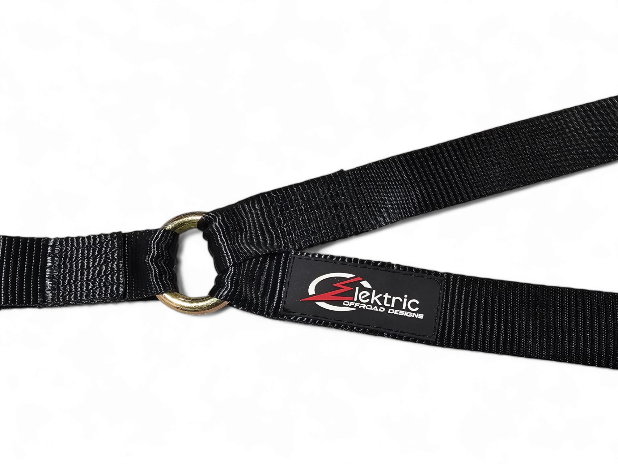 Elektric Offroad Designs black strap with patch for rugged look and secure hold.