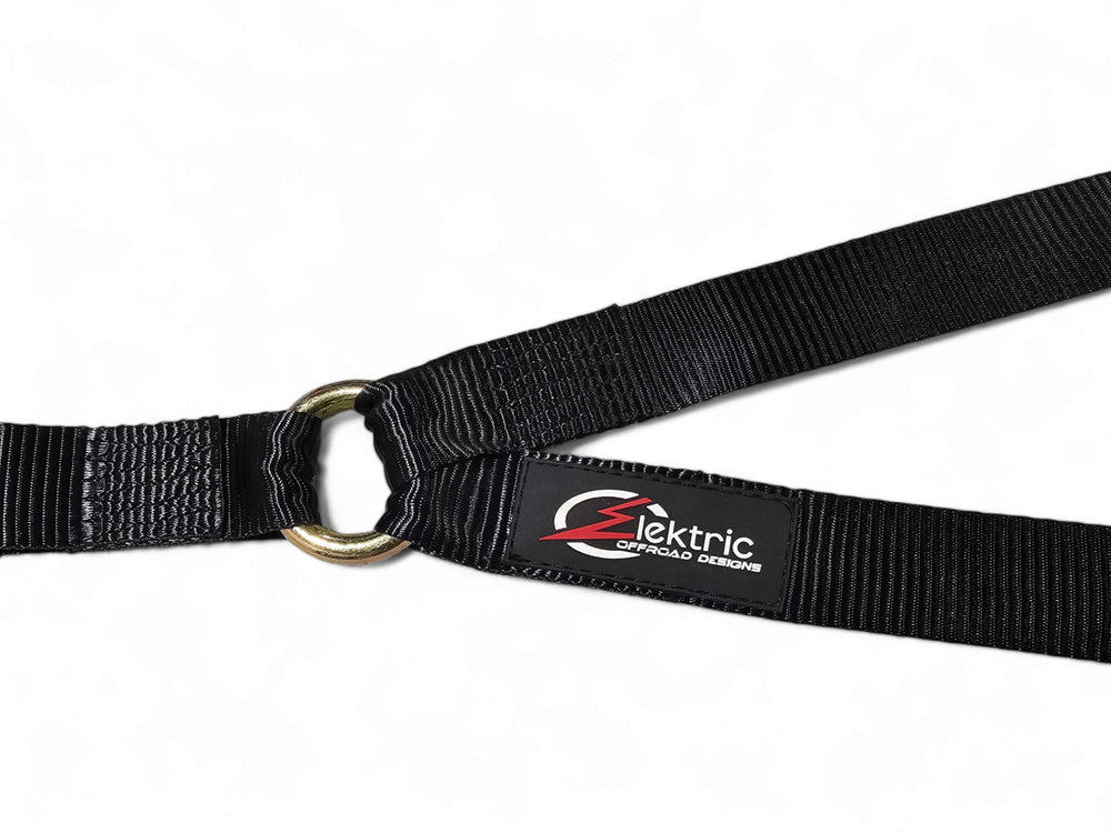 Elektric Offroad Designs black strap with patch for rugged look and secure hold.