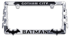 Elektroplate Batman chrome plate frame front view showcases bold, durable chrome finish.