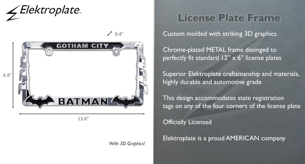 Elektroplate Batman frame installed using standard screws for quick upgrade.