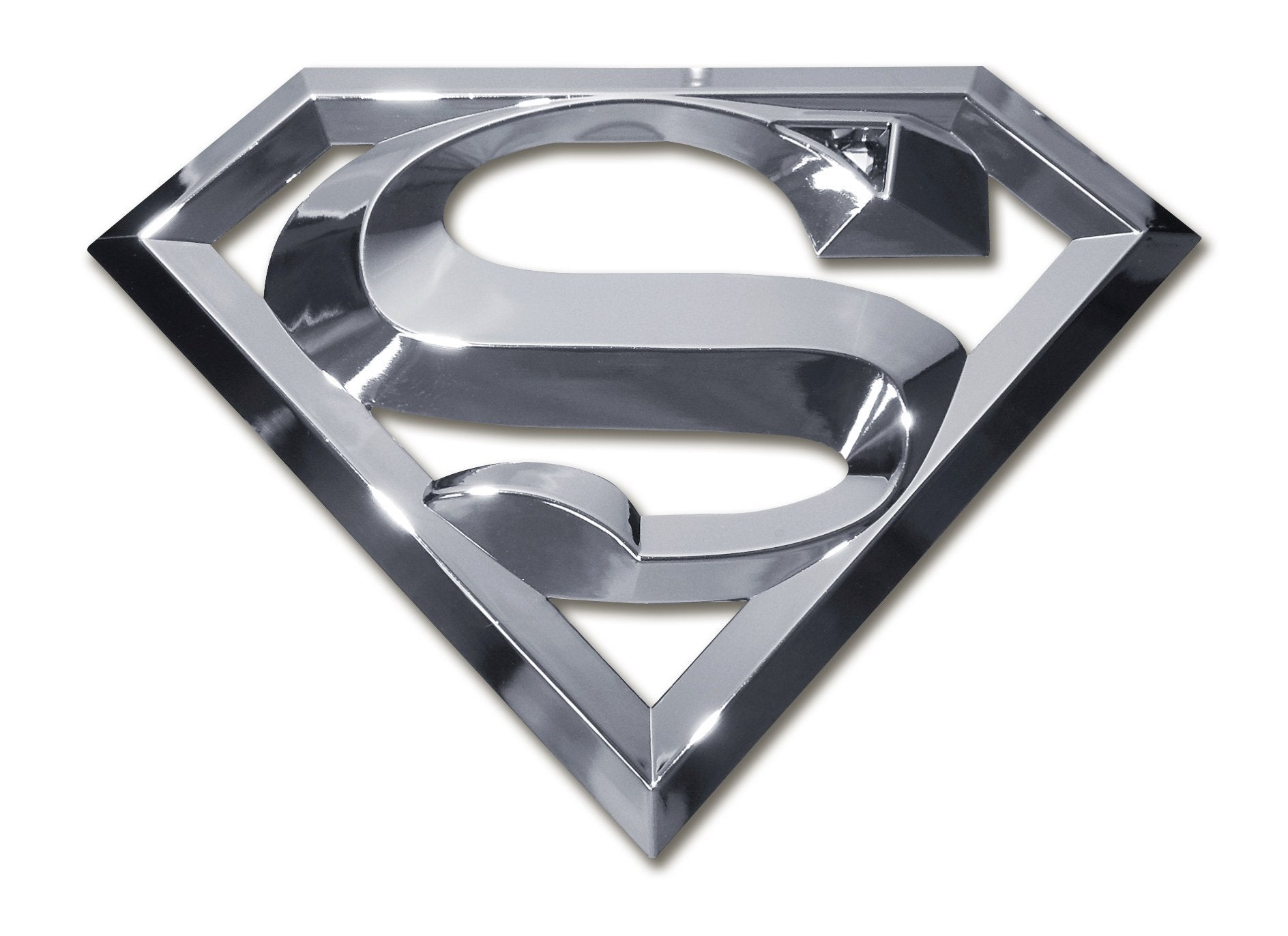 Elektroplate Superman chrome emblem 4.2 x 3.0 inches adds bold DC flair to any vehicle