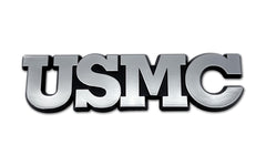 Elektroplate USMC emblem chrome front view on car for patriot styling