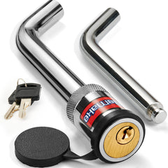 Elemake trailer hitch lock brass core resists rust in cold and wet conditions.