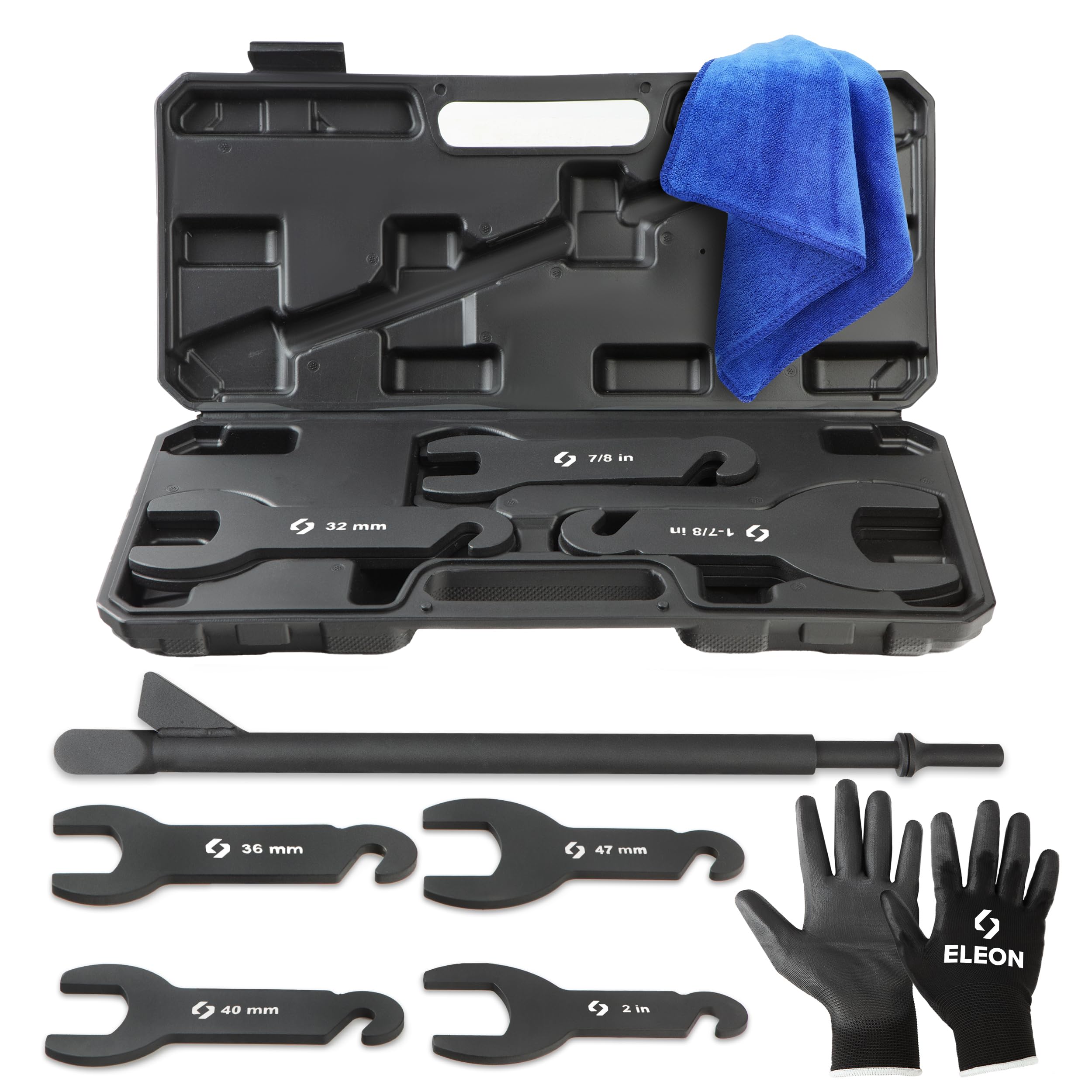 Eleon gloves and towel included improve grip and cleanliness during work