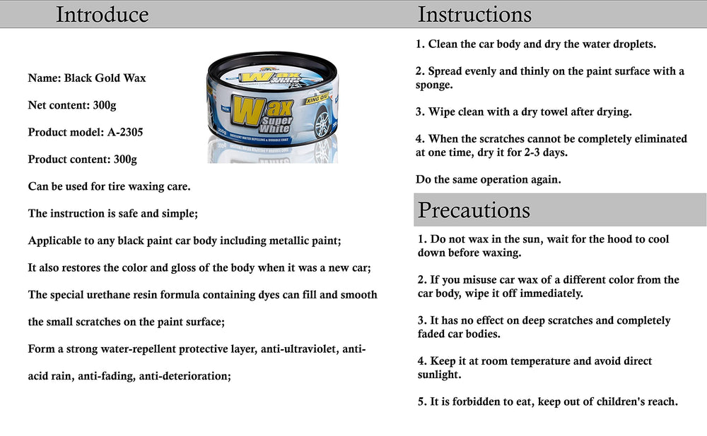 Packaging with 300g tin and sponge included for convenience