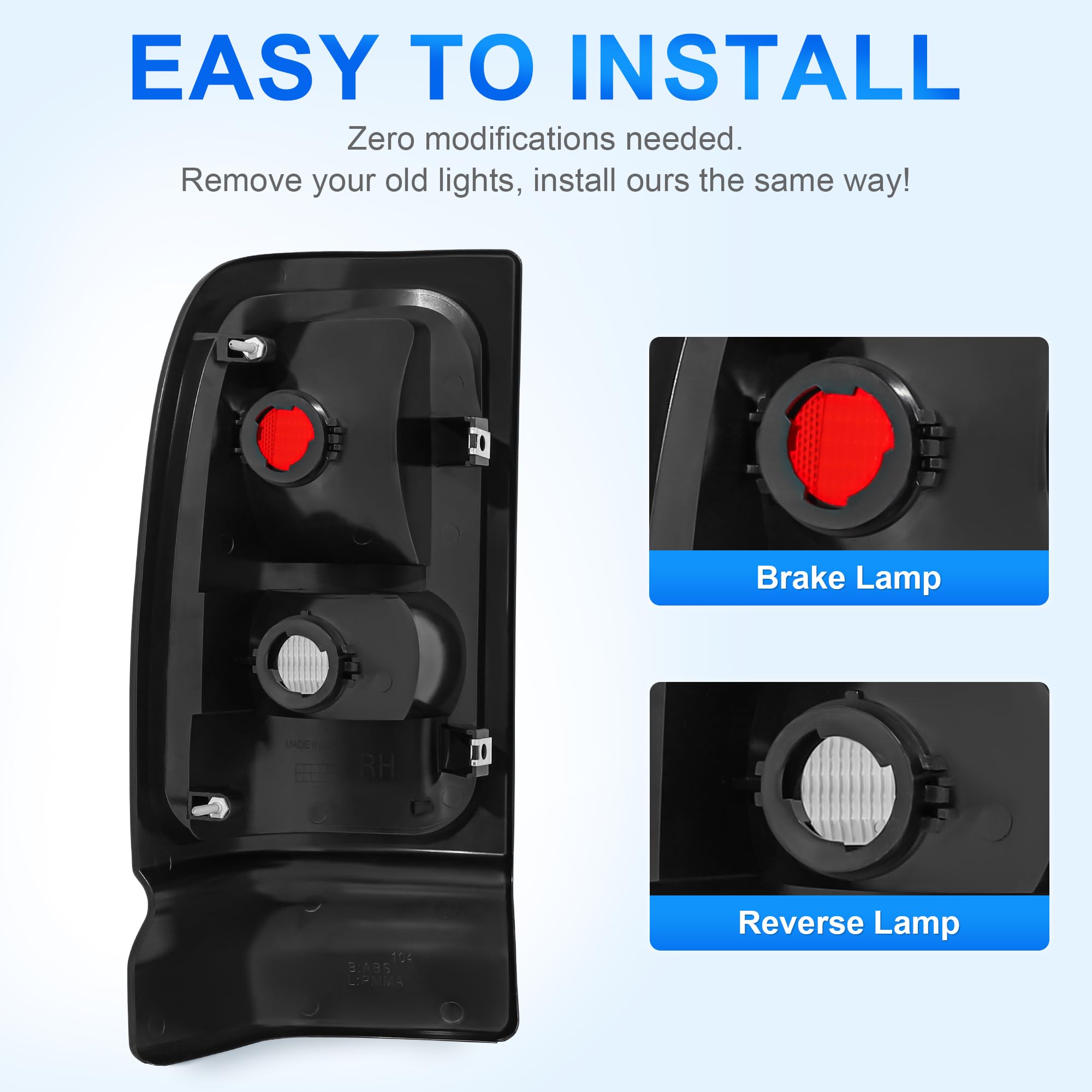 ELH tail light assembly for Dodge Ram 94-01 OEM-style fit ensures seamless integration