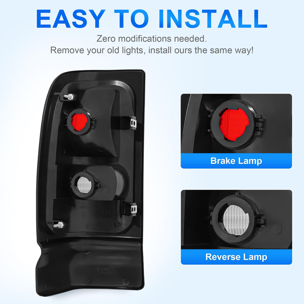 ELH tail light assembly for Dodge Ram 94-01 OEM-style fit ensures seamless integration