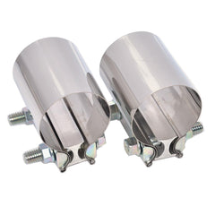 eLifecenter 2in exhaust clamp front view demonstrates secure joining
