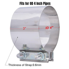 Elifecenter exhaust clamp assembly shown for easy, no-weld installation.