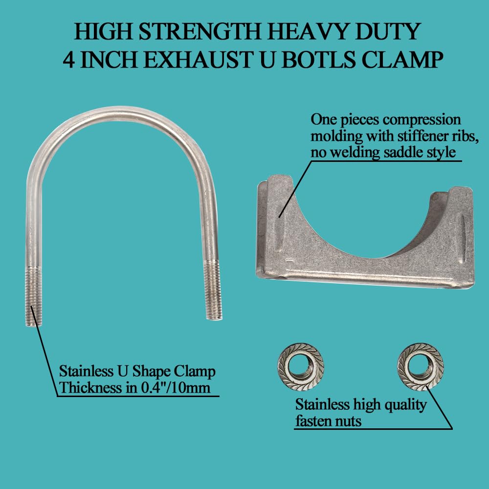 elifecenter universal 4-inch exhaust clamp stainless steel resilience resists corrosion and warping
