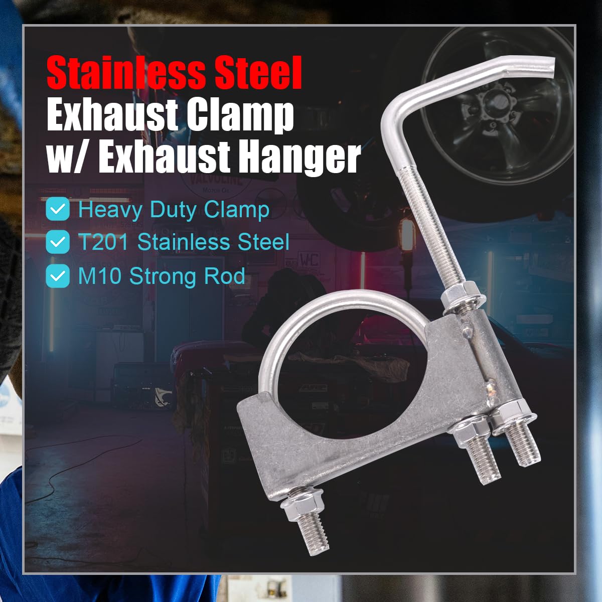 eLifecenter universal fit 2.5in exhaust pipe demo shows adjustable length