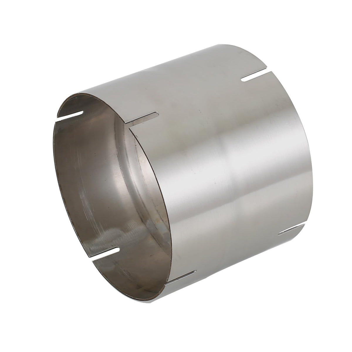 eLifecenter universal ID 5-inch exhaust coupler side view shows durable stainless steel.