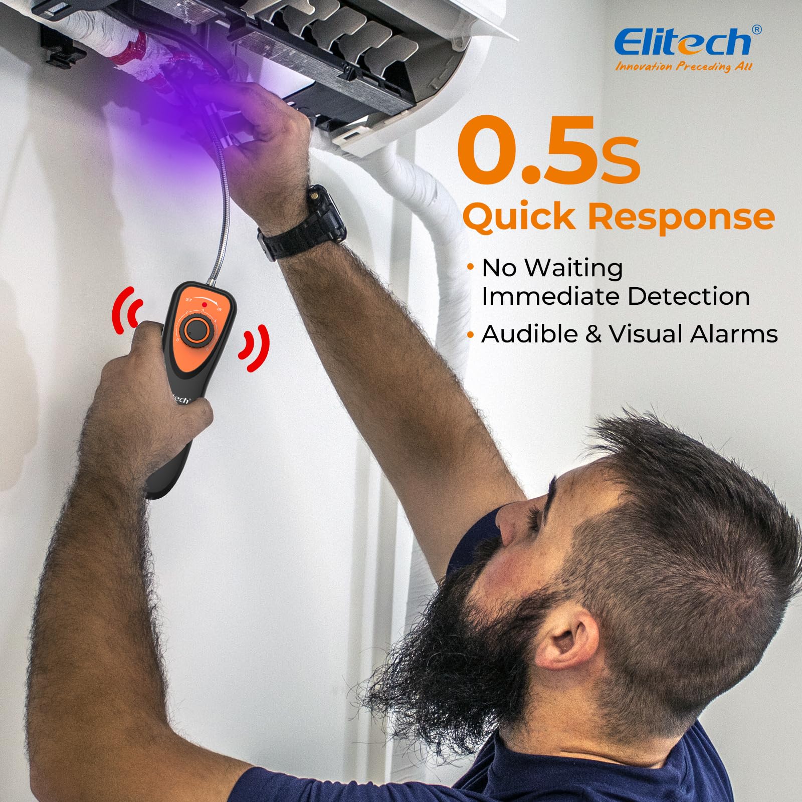 Elitech CLD-100 halogen refrigerant detection scan with fast response.