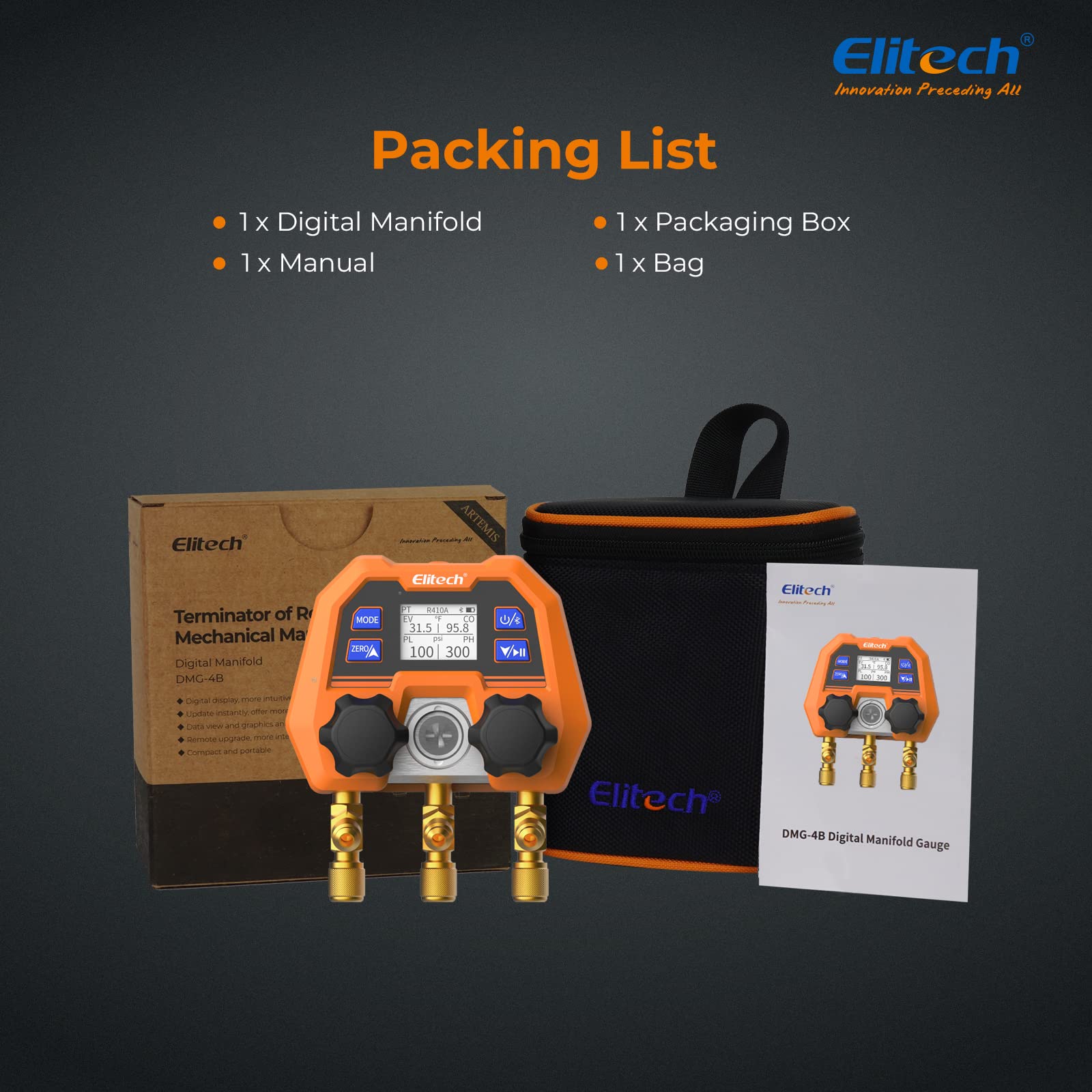 Elitech DMG-4B long-life battery delivers up to 200 hours of field use.