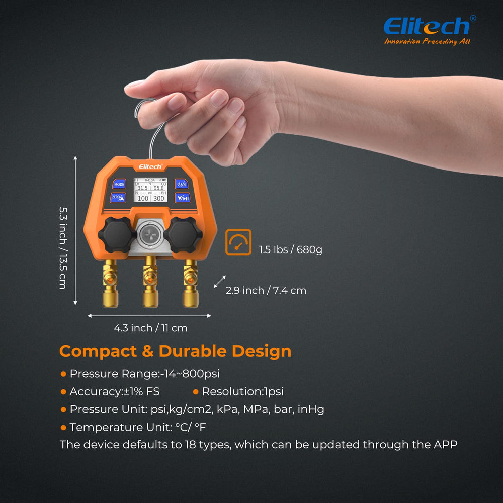 Elitech DMG-4B advanced modes screen enables data recording and future enhancements.