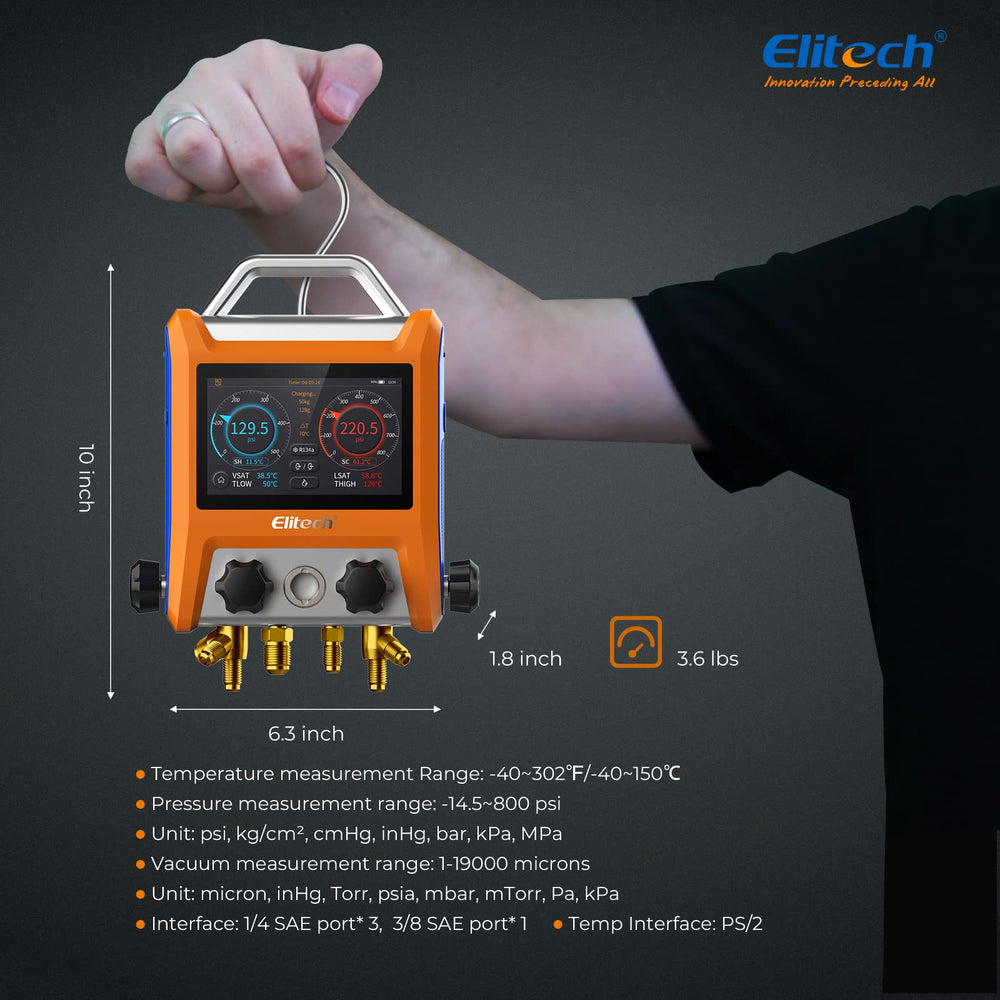 Elitech EMG-40V data logging USB export emphasizes easy data archiving.